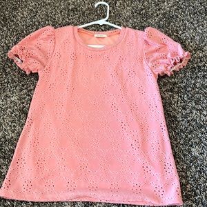 NWOT pink eyelet blouse